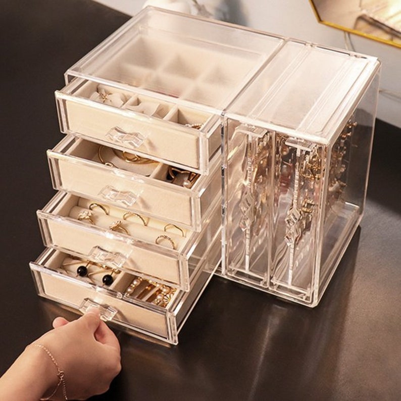 Clear Jewelry Box Acrylic Ring Box Jewelry Organizer Etsy