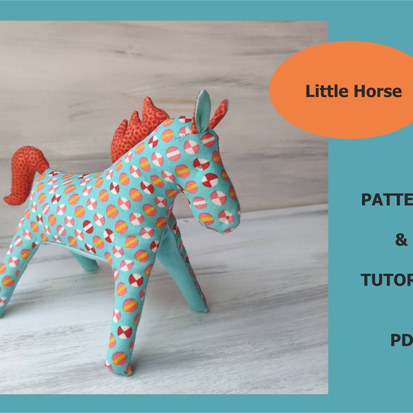 Fabric Toys, Toy horse for little ones, sewing pattern for baby, instant download