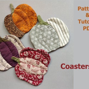 Fabric Coasters pattern, Mug Rug PDF, Instant download