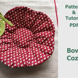 Fabric Bowl cozy, hostess sewing gifts, pattern PDF, instant download