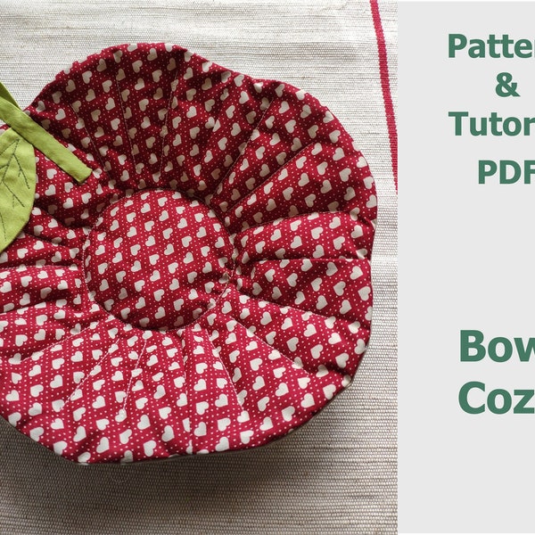 Fabric Bowl cozy, hostess sewing gifts, pattern PDF, instant download