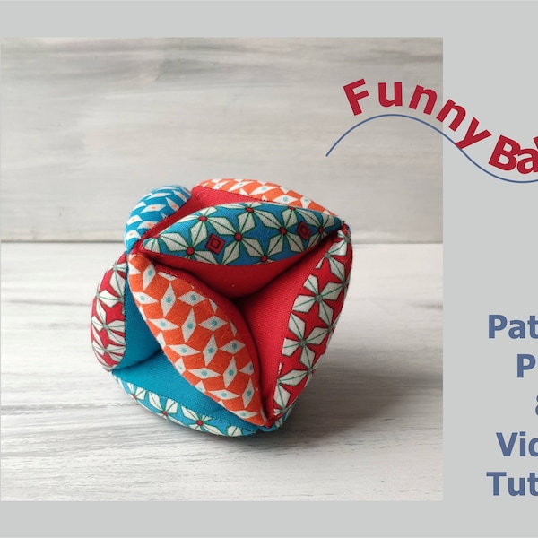 Juguetes Montessori para bebés, patrón de bolas de juguete de patchwork, video tutorial