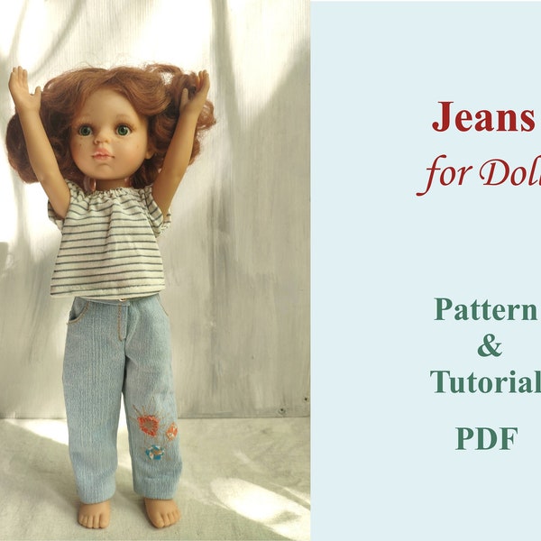 Fashion Doll Clothes, Jeans for Paola Reina Doll, do it yourself Doll Outfit
