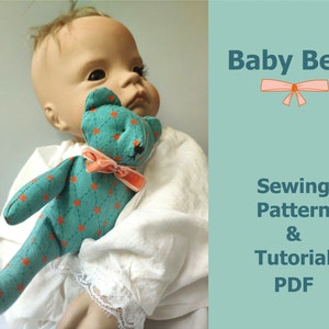 Mini Bear sewing pattern PDF, memory bear fof baby, instant download