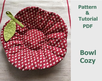 Fabric Bowl cozy, hostess sewing gifts, pattern PDF, instant download