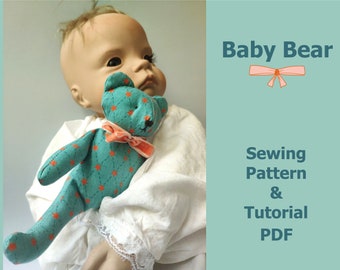 Mini Bear sewing pattern PDF, memory bear fof baby, instant download