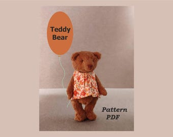 Modello di orsetto di peluche con vestiti, modello di orsetto di peluche in formato PDF, orsetto carino