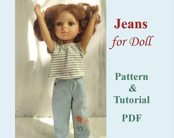 Mode, Puppenkleidung, Jeans für Paola Reina Puppe, do it yourself Puppen Outfit