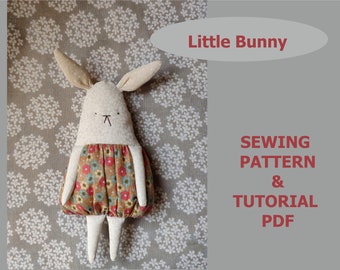 Bunny sewing pattern, baby toy sewing tutorial pdf