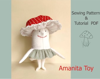 Merry mushroom, Amanita Toy pattern PDF
