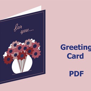 Valentine Greeting Card, blank card pdf, digital cards