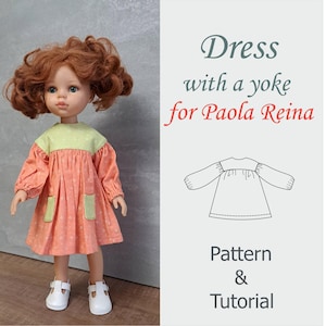 Pattern Doll Clothes, Paola Reina Clothing, 13 inch Doll Clothes, Doll Dress Pattern PDF