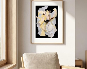 Abstrakter Kunstdruck, Moderne Kunst zum Ausdrucken, Eisbären Porträts, Nachhaltige Kunst, Einzigartiges Kunstwerk