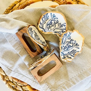 Wood + Gilded Oyster Shell Napkin Rings (Mix and Match)