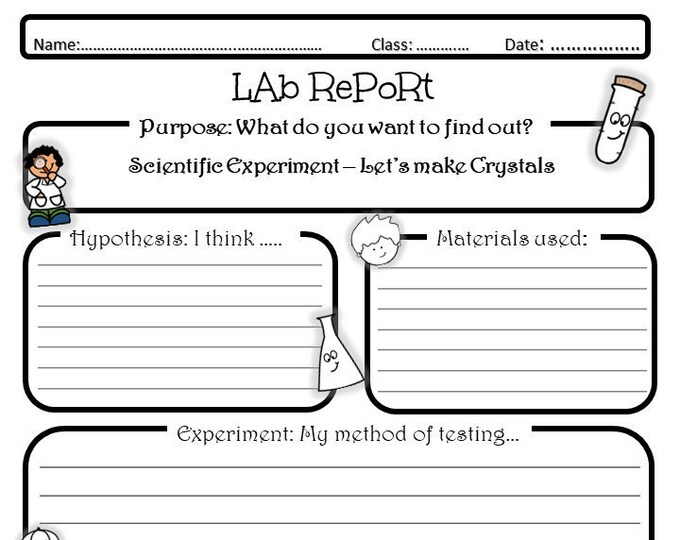 Digital Download Lab Report Elementary School Grade3-5 - Etsy