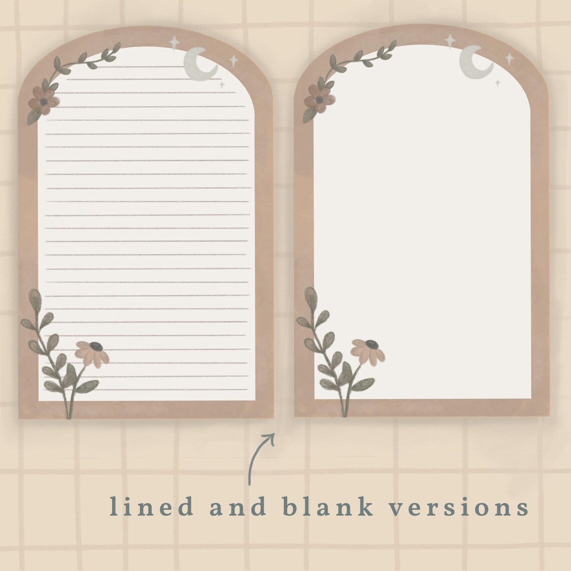 Floral Note Paper Printable &amp; Digital Stationery, Writing, and Letter ...