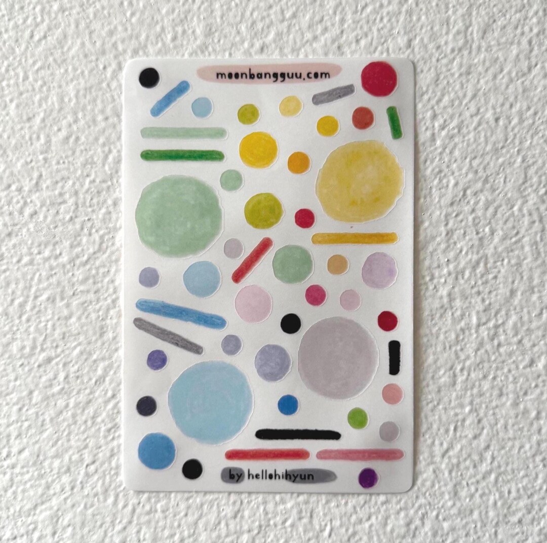 Highlight Dots Sticker Hand Drawn Colorful Dots & Lines Highlight Sticker Sampler for Planner ...