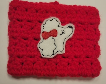 Poodle cup cozy, coffee sleeve, dog lover, dog mom, coffee lover gift