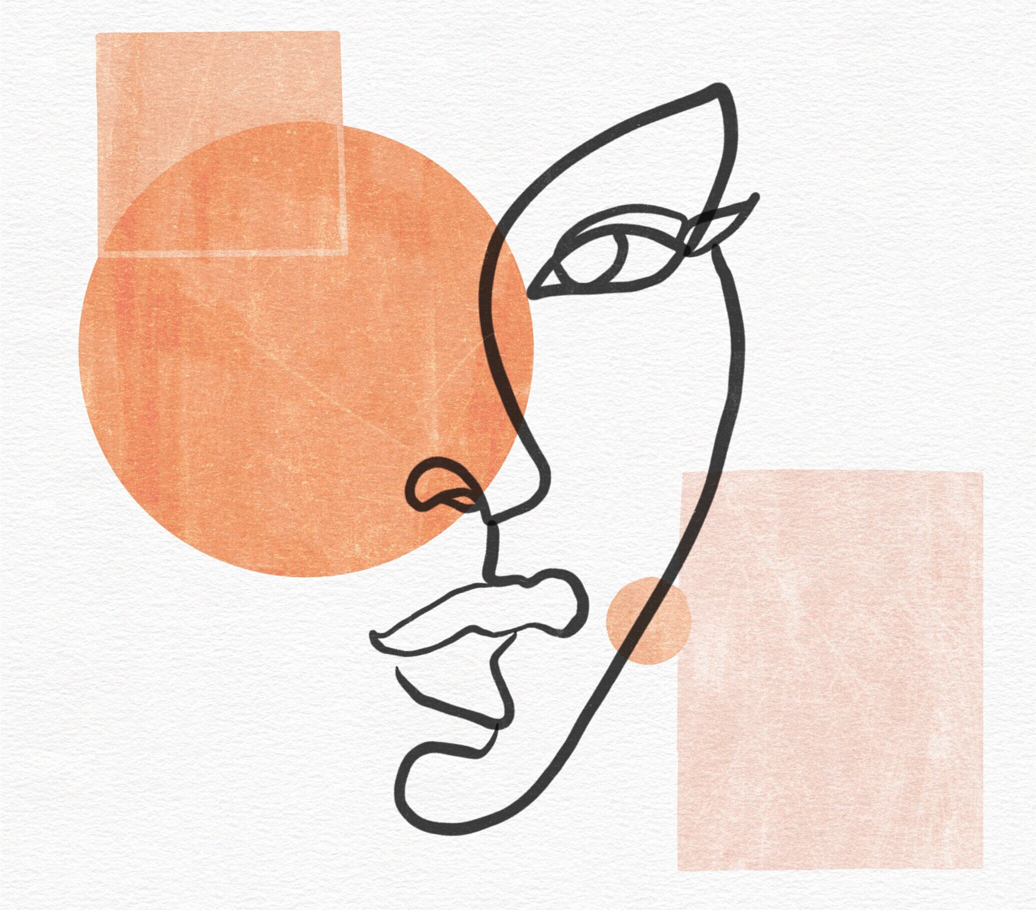 Head - Affiche Line Art Silhouette, Line Art, Minimaliste