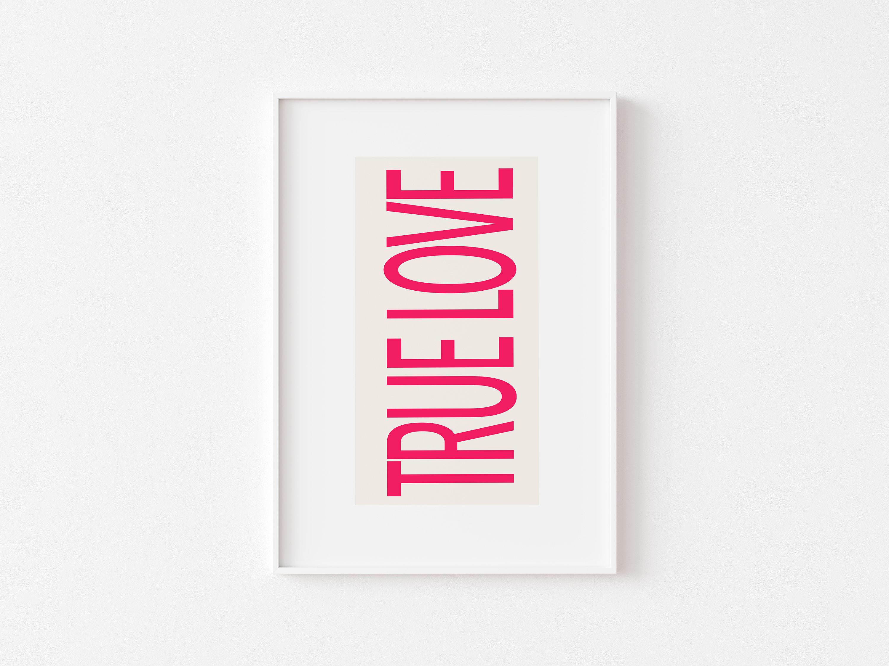 True Love - Affiche Minimaliste, Colorful, Galerie d'art, Print, Love, Rose, Pink