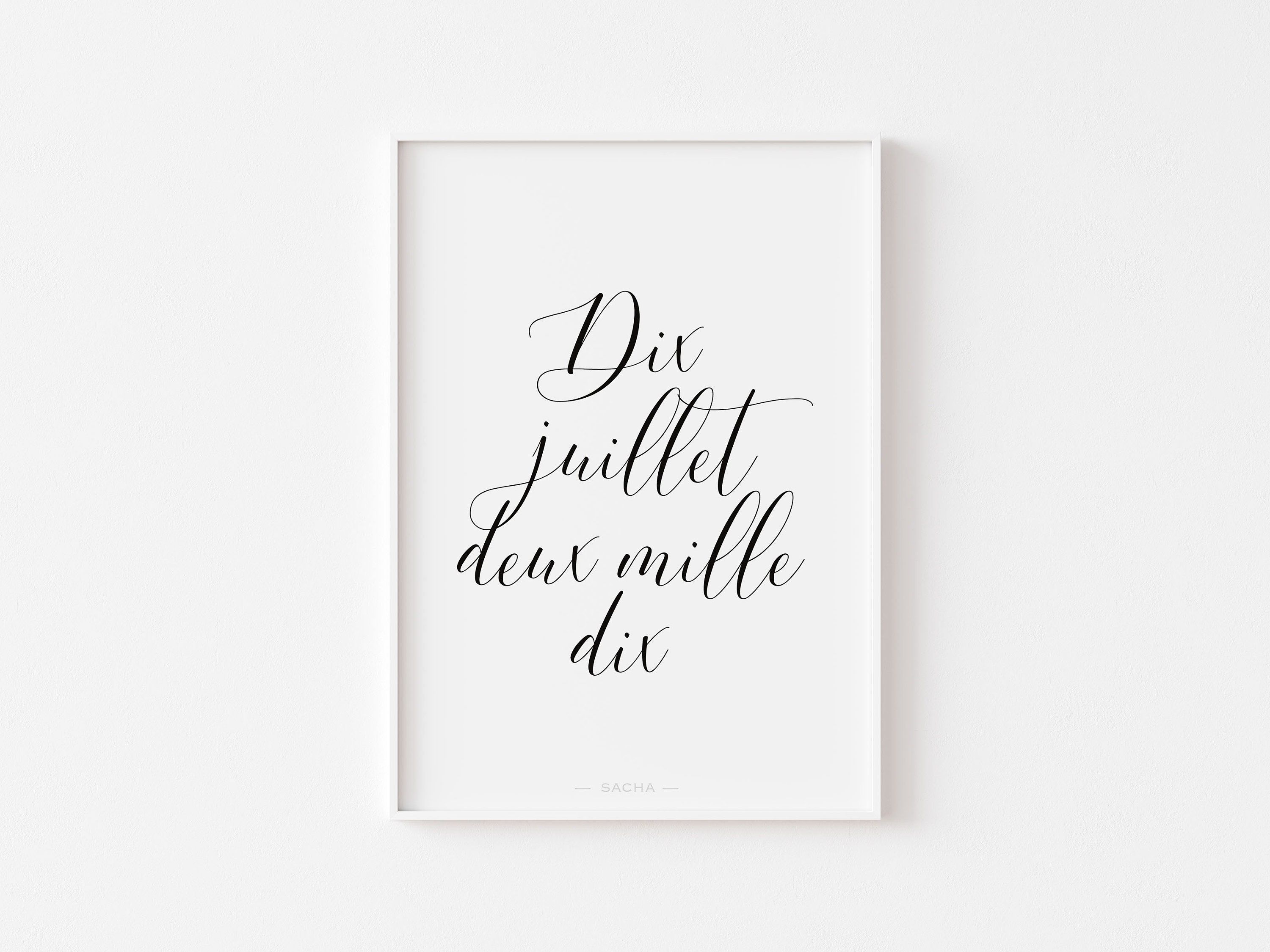 Affiche Date Personnalisée - Naissance, Date de Rencontre, Mariage