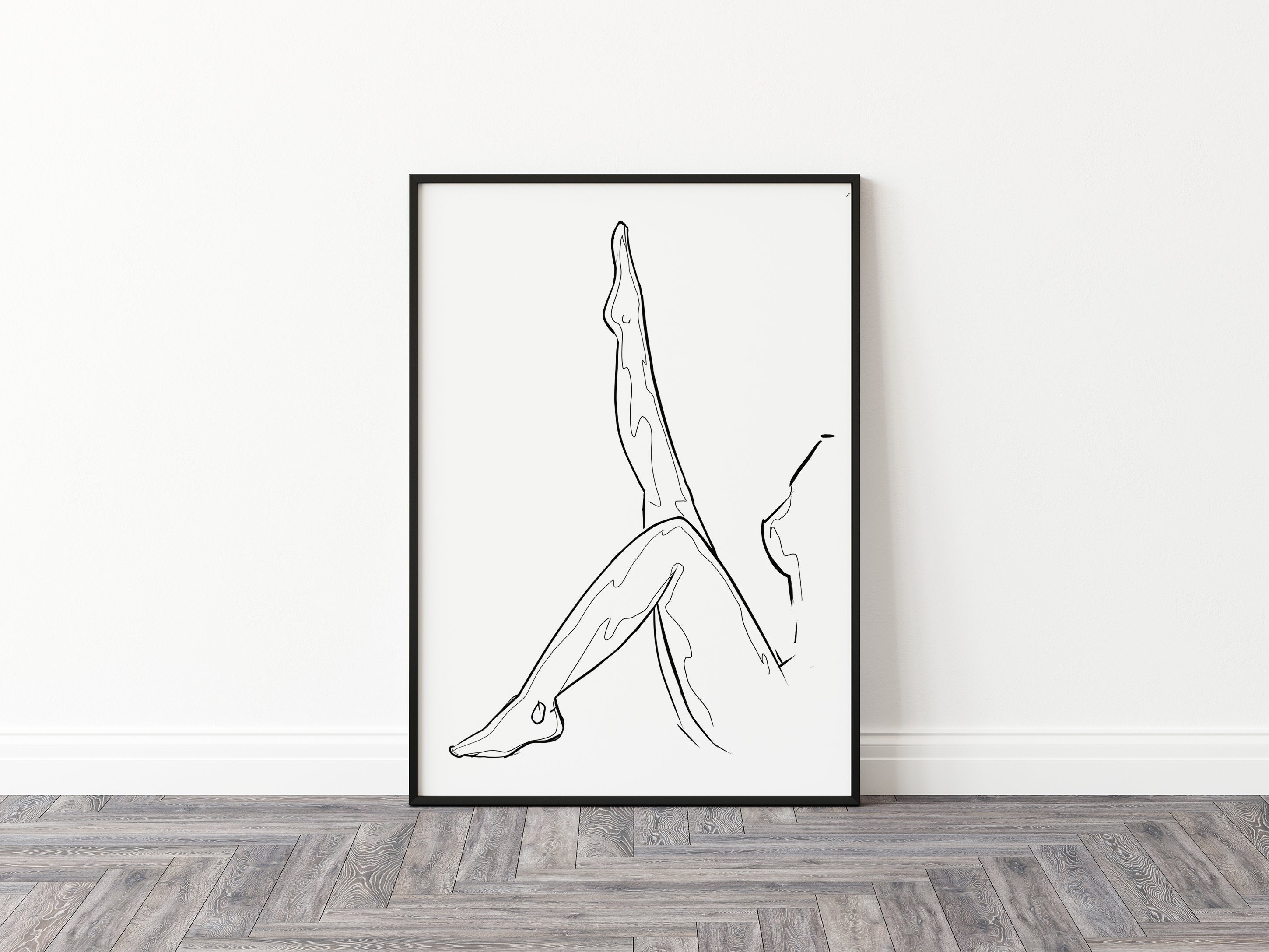 Lia - Affiche Minimaliste Silhouette Jambes Affiche, Poster, Dessin Au Trait, Décoration