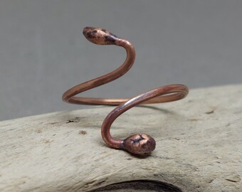 Seed and coiled vine ring: copper forest jewellery, UK R, US 9