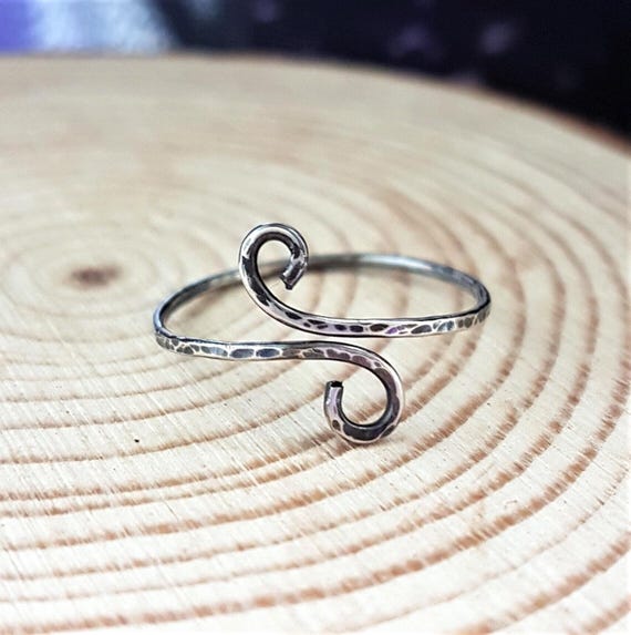 Skinny Swirl Ring: sterling silver filled, adjustable minimalist jewellery
