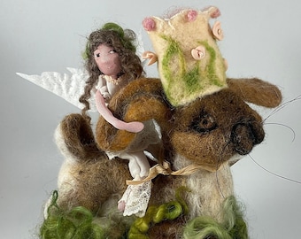 Woodland Friends:   Handcrafted Wool Sculpture.  (set of two)