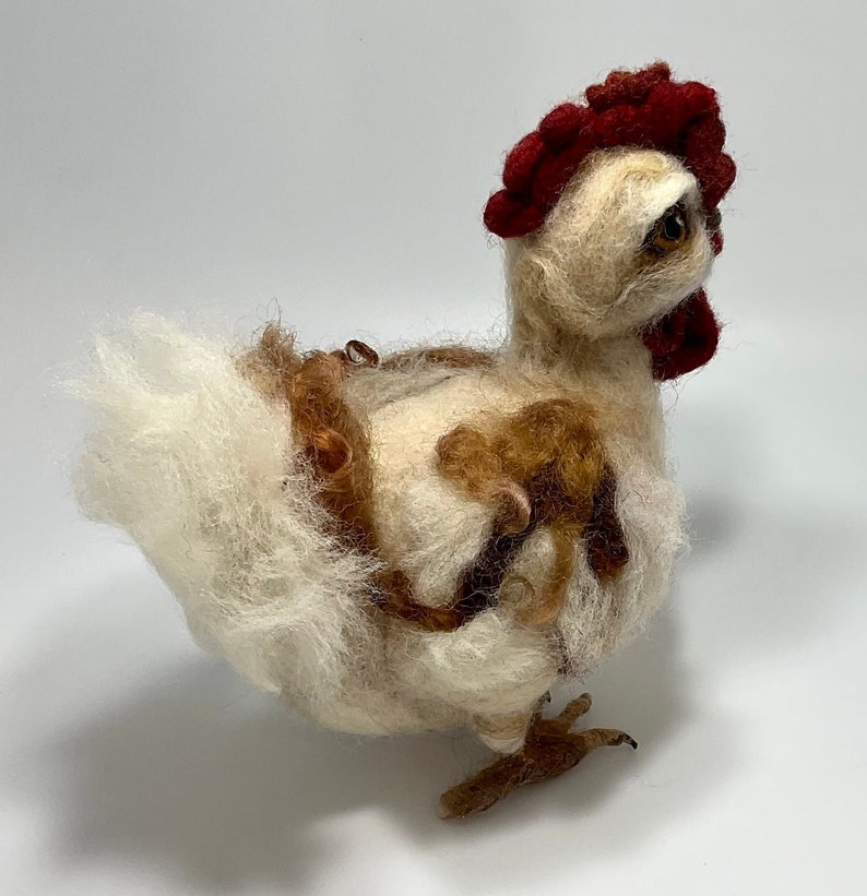 Hen and Chick: Set of two Handcrafted Wool Sculptures image 5