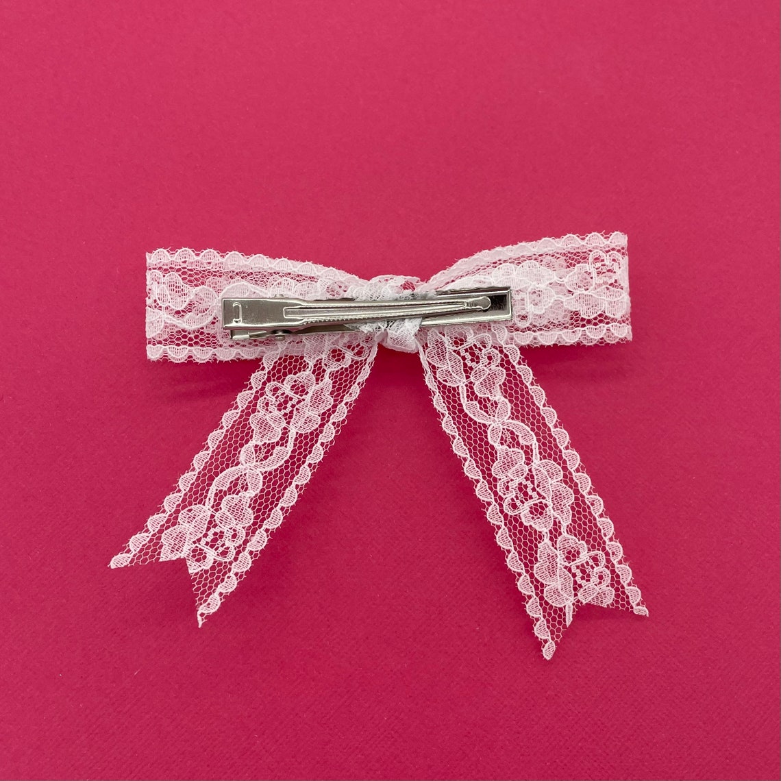 White Lace Ribbon Bow Special Hair Bows for girls women Etsy