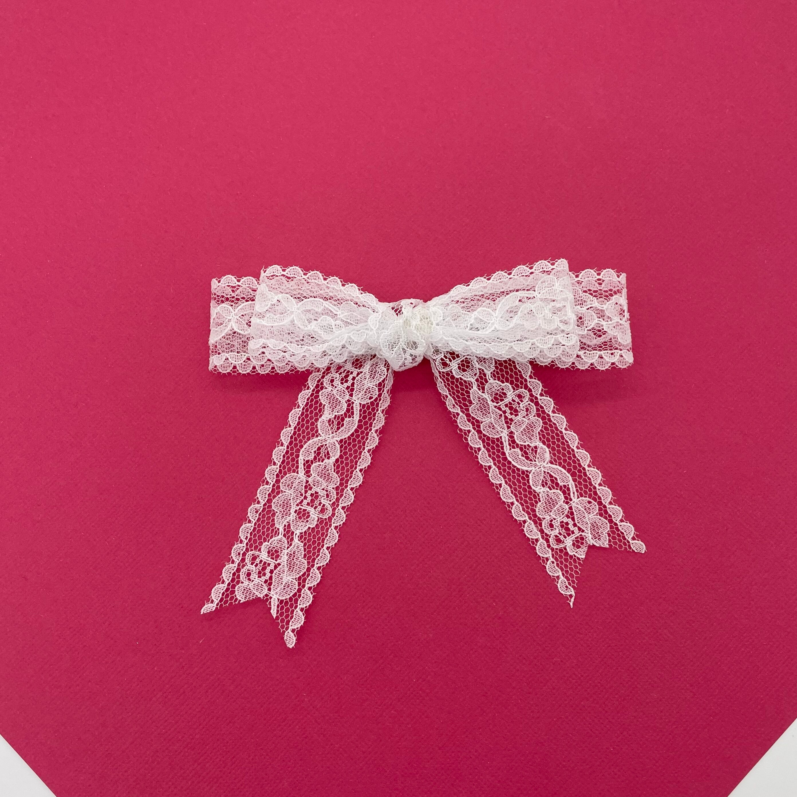 White Lace Ribbon Bow Special Hair Bows for girls women Etsy