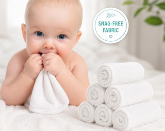 Organic Bamboo Baby Washcloths – Soft Newborn Face Cloths, 6-Piece Set