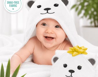 Organic Bamboo Hooded Baby Towel – Bear Design, Plush & Absorbent