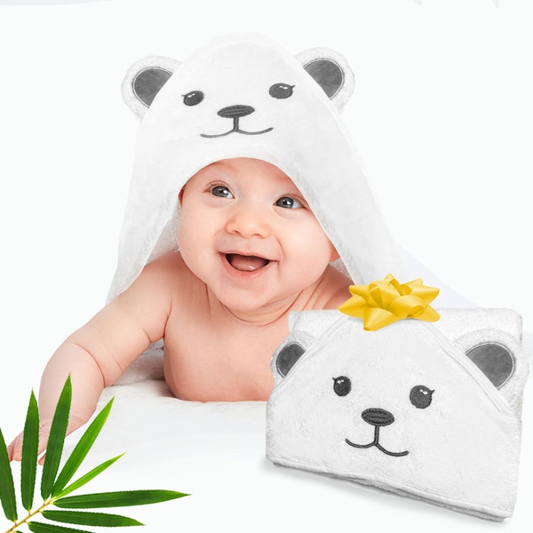 ORGANIC Bamboo Baby Bath Towel -Soft, Plush Large Hooded Towels For Baby & Toddler -Ultra Absorbant Towel 500gsm -Fits Newborn-5yrs (36x36)