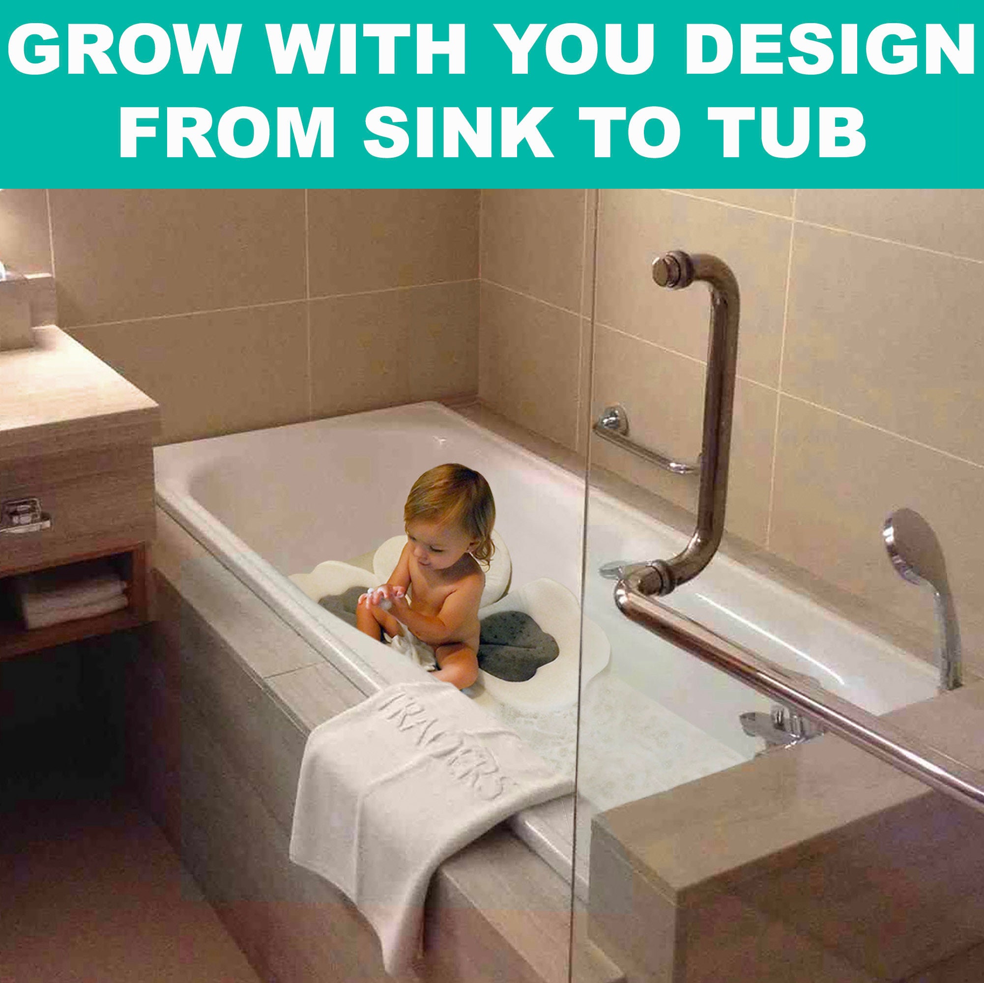 Baby Bath Flower Sink Cushion ORGANIC Bamboo & Cotton Towel Etsy