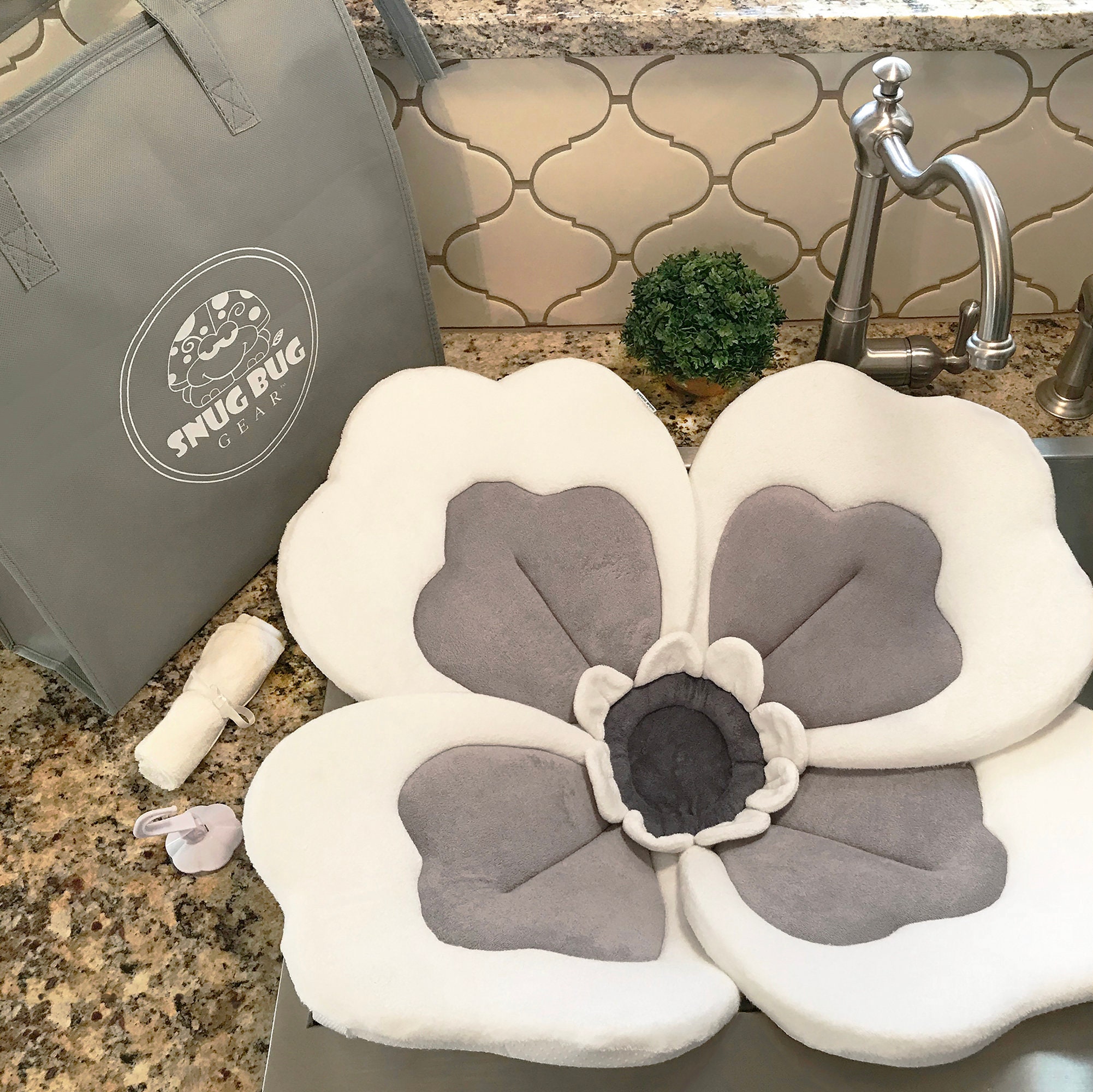Baby Bath Flower Sink Cushion ORGANIC Bamboo & Cotton Towel Etsy