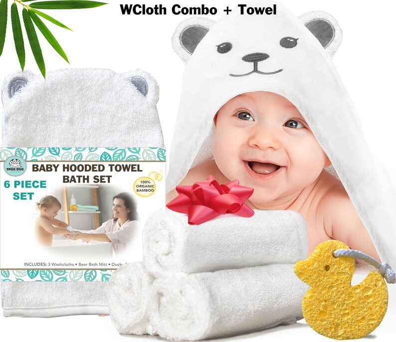 ORGANIC Bamboo Baby Bath Towel soft, Plush Large Hooded Towels for Baby