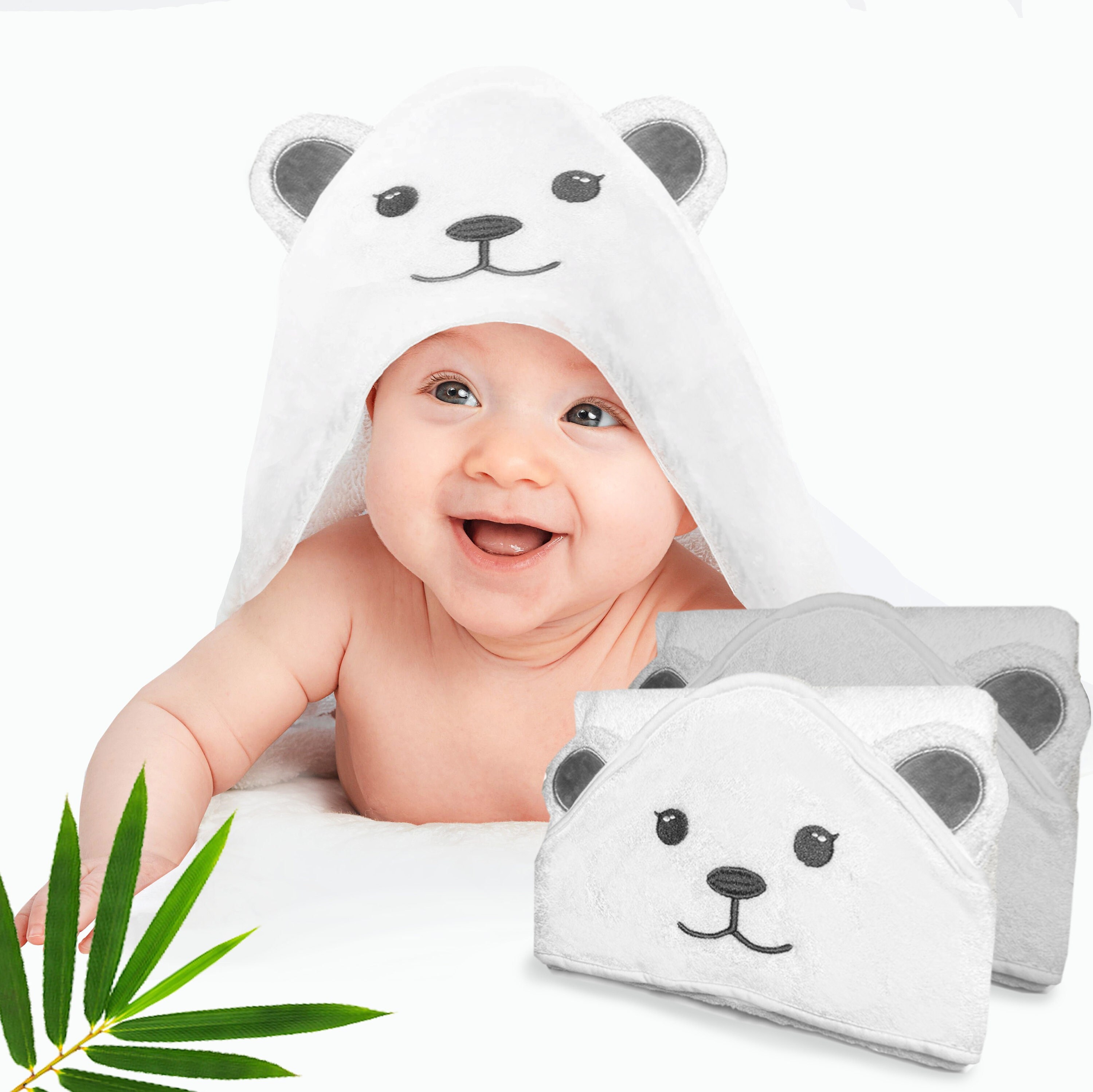Newborn Baby Shower Gift Toddler Bamboo Infant Towel Soft & Ultra Absorbent Lamb Boy & Girl Unisex Thick XL 40X28 Ultra Soft Rayon from Bamboo Baby Hooded Towel & Washcloth Set 