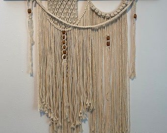Layered Macrame with wood beads
