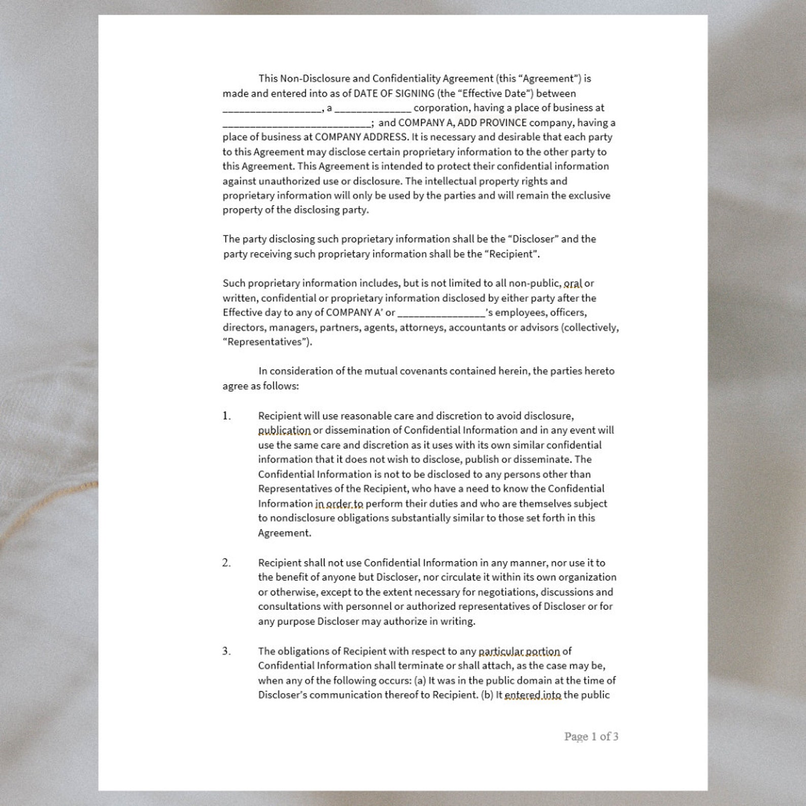 Mutual Nondisclosure Agreement MNDA Etsy Mutual Nondisclosure Agreement MNDA Etsy