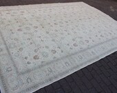 7 39 6x10 39 5 feet Handmade Wool Rug , Beige Floral Rug , Flower Patterned Rug, Rug Living Room, Antique Rug , Boho Decor Rug, FREE SHİPPİNG 2015