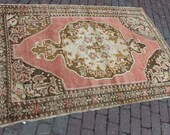 Vintage oushak 3 39 9 39 39 x5 39 9 39 39 feet Turkish Gorgeous design patterned brown red interiors carpet Distressed oriental , FREE SHİPPİNG 1530