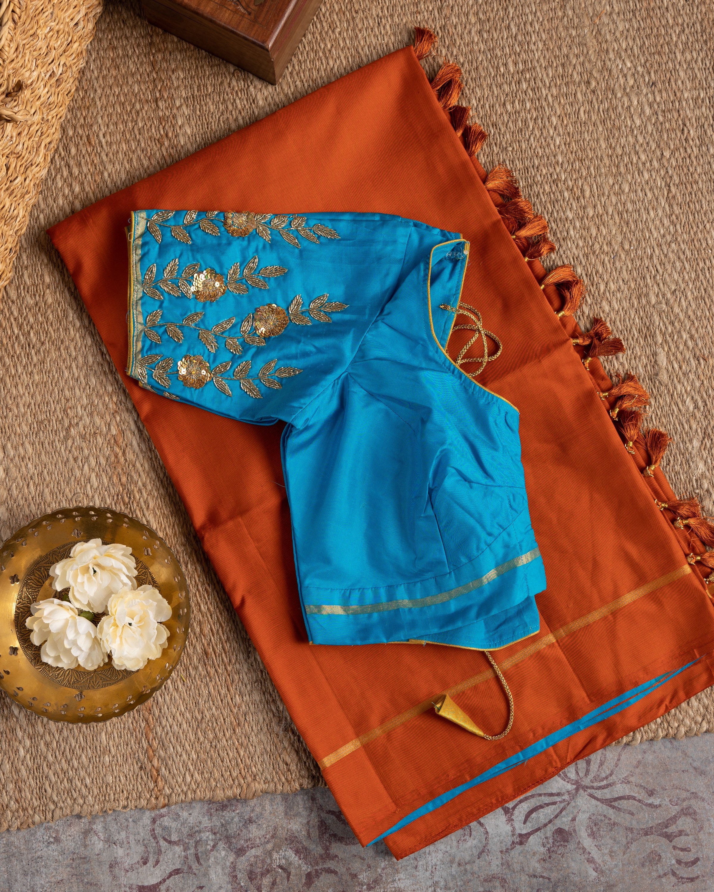 Copper Sulfate Blue Saree - Etsy Copper Sulfate Blue Saree - Etsy