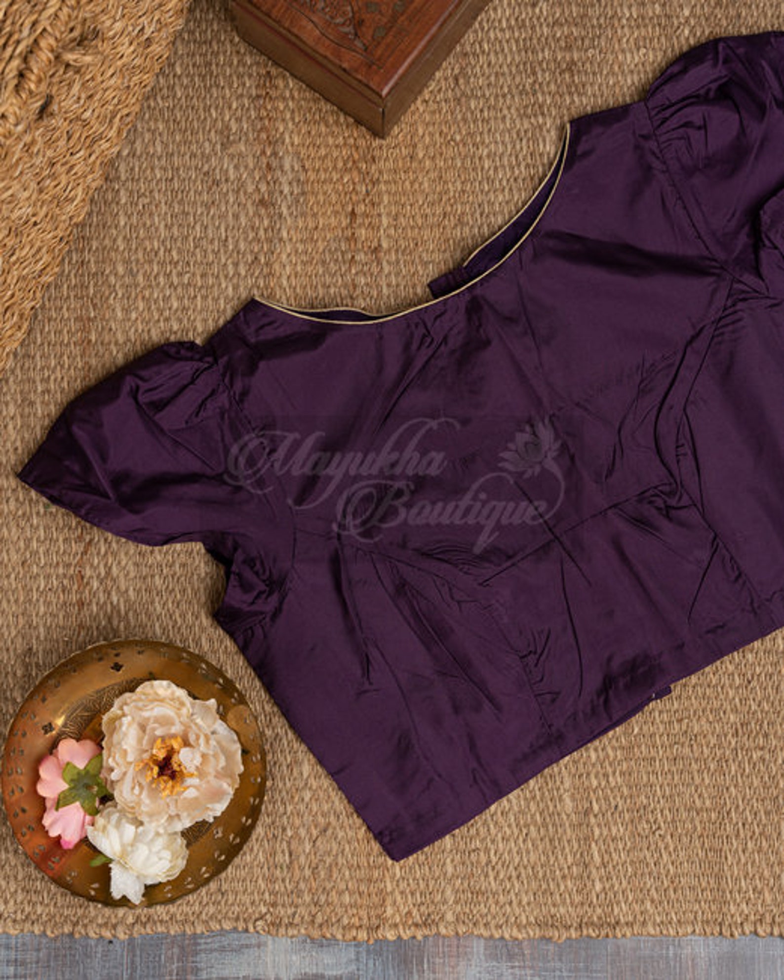 Flamboyant Vines-Chanderi Silk Block Print Saree