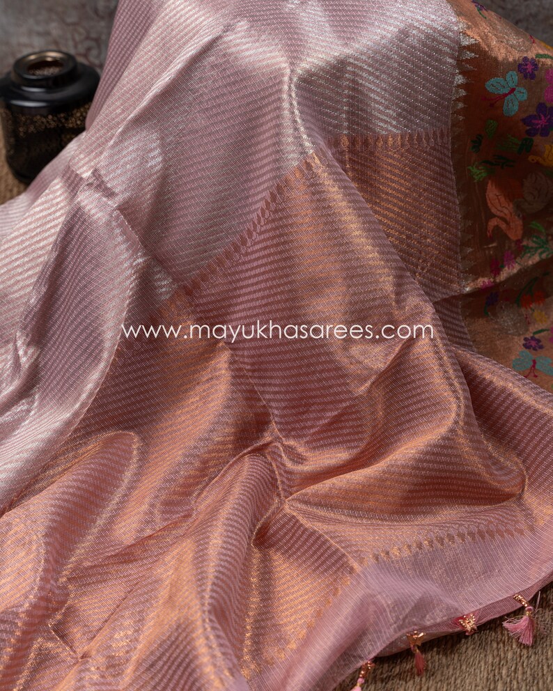 Pretty Pink Blended Woven Zari Brocade Silk Saree