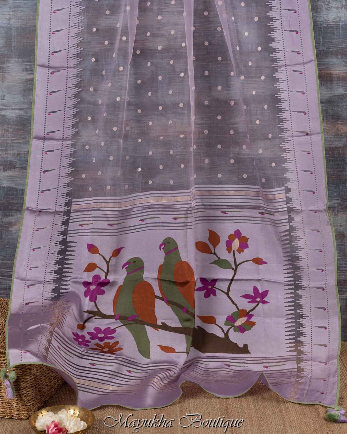 Priyur Organza Ombre Lavender Saree