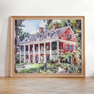 Stampa "Ombre sul Teche", stampe a tema Louisiana, opere d'arte della Louisiana, dipinti originali di artisti della Louisiana, stampe di piantagioni