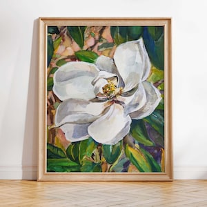 Aquarell Magnolie Druck, Südliche Magnolie Baum Malerei, Louisiana Themen Kunst, Zustand Blume Kunstwerk, Muttertag Geschenk