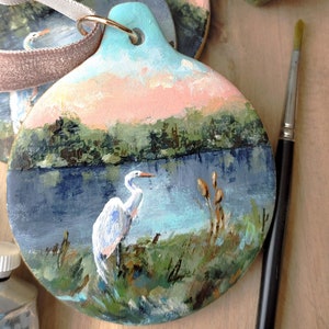 Louisiana Themed Christmas Ornaments, Heron Ornament, Louisiana Art Work, Louisiana Christmas Tree, Louisiana Themed Gift, LA Christmas